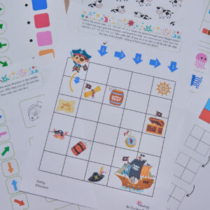 Phiếu bài tập (Worksheet) Khám phá về hướng | Toán Học cho bé độ tuổi 4-7 | Download PDF | tô màu