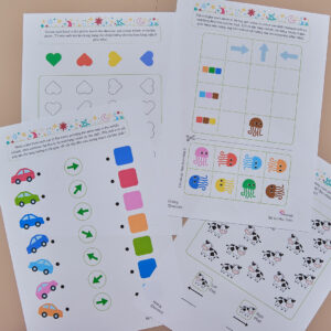 Phiếu bài tập (Worksheet) Khám phá về hướng | Toán Học cho bé độ tuổi 4-7 | Download PDF | tô màu