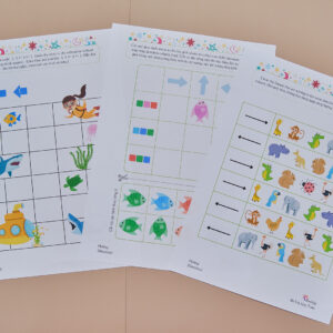 Phiếu bài tập (Worksheet) Khám phá về hướng | Toán Học cho bé độ tuổi 4-7 | Download PDF | tô màu