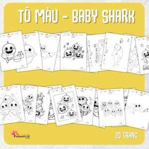 Tải về (FILE MỀM) Phiếu bài tập (Worksheet) Tô màu - Baby Shark | Sáng tạo nghệ thuật cho bé độ tuổi 2-6 | Download PDF | tô màu