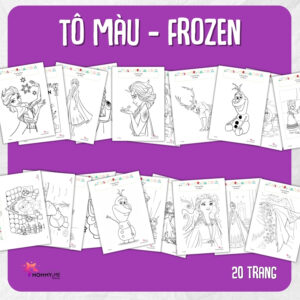Tải về (FILE MỀM) Phiếu bài tập (Worksheet) Tô màu - Frozen (Elsa) | Sáng tạo nghệ thuật cho bé độ tuổi 2-6 | Download PDF | tô màu