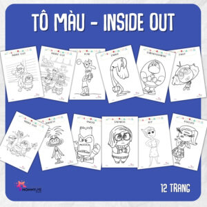 Tải về (FILE MỀM) Phiếu bài tập (Worksheet) Tô màu - Inside out | Sáng tạo nghệ thuật cho bé độ tuổi 2-6 | Download PDF | tô màu