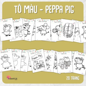 Tải về (FILE MỀM) Phiếu bài tập (Worksheet) Tô màu - Peppa Pig | Sáng tạo nghệ thuật cho bé độ tuổi 2-6 | Download PDF | tô màu