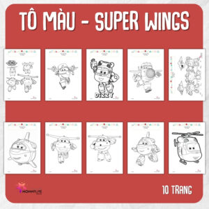 Tải về (FILE MỀM) Phiếu bài tập (Worksheet) Tô màu - Super Wings | Sáng tạo nghệ thuật cho bé độ tuổi 2-6 | Download PDF | tô màu