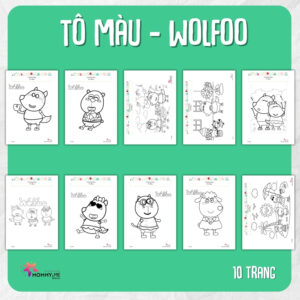 Tải về (FILE MỀM) Phiếu bài tập (Worksheet) Tô màu - Wolfoo | Sáng tạo nghệ thuật cho bé độ tuổi 2-6 | Download PDF | tô màu