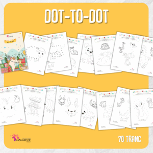Tải về (FILE MỀM) Phiếu bài tập (Worksheet) Dot to dot | Sáng tạo nghệ thuật cho bé độ tuổi 4-7 | Download PDF | tô màu