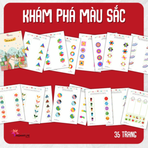 Tải về (FILE MỀM) Phiếu bài tập (Worksheet) Khám phá màu sắc | Logic & Nhận thức cho bé độ tuổi 3-6 | Download PDF | tô màu