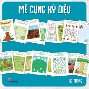 Phiếu bài tập (Worksheet) Mê cung kỳ diệu | Logic & Nhận thức cho bé độ tuổi 4-7 | Download PDF | tô màu