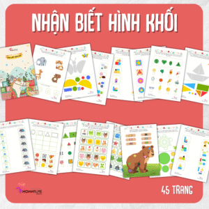 Tải về (FILE MỀM) Phiếu bài tập (Worksheet) Nhận biết hình khối | Toán Học cho bé độ tuổi 3-6 | Download PDF | tô màu