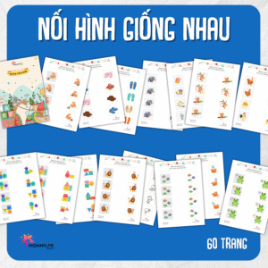 Tải về (FILE MỀM) Phiếu bài tập (Worksheet) Nối hình giống nhau | Logic & Nhận thức cho bé độ tuổi 3-6 | Download PDF | tô màu
