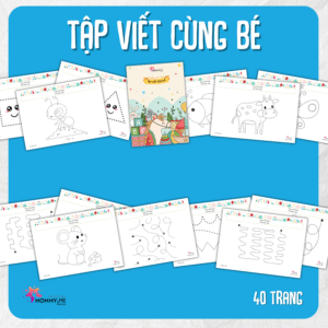 Tải về (FILE MỀM) Phiếu bài tập (Worksheet) Tập viết cùng bé | Tiếng Việt cho bé độ tuổi 3-6 | Download PDF | tô màu