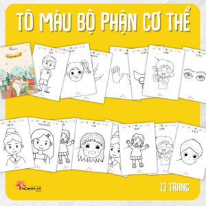 Tải về MIỄN PHÍ (FILE MỀM) Phiếu bài tập (Worksheet) Tô màu - Bộ phận cơ thể | Sáng tạo nghệ thuật cho bé độ tuổi 2-6 | Download PDF | tô màu