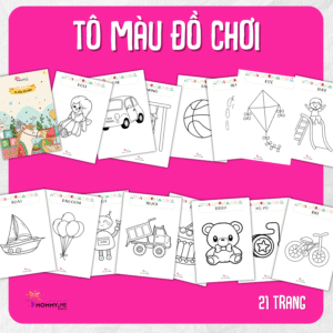 Tải về MIỄN PHÍ (FILE MỀM) Phiếu bài tập (Worksheet) Tô màu - Đồ Chơi | Sáng tạo nghệ thuật cho bé độ tuổi 2-6 | Download PDF | tô màu