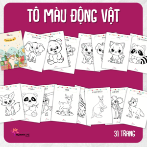 Tải về MIỄN PHÍ (FILE MỀM) Phiếu bài tập (Worksheet) Tô màu - Động vật | Sáng tạo nghệ thuật cho bé độ tuổi 2-6 | Download PDF | tô màu