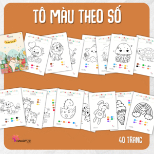 Tải về (FILE MỀM) Phiếu bài tập (Worksheet) Tô màu theo số | Toán Học cho bé độ tuổi 3-7 | Download PDF | tô màu