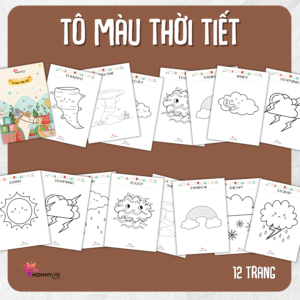 Phiếu bài tập (Worksheet) Tô màu – Thời tiết | Sáng tạo nghệ thuật cho bé độ tuổi 2-6 | Download PDF | tô màu