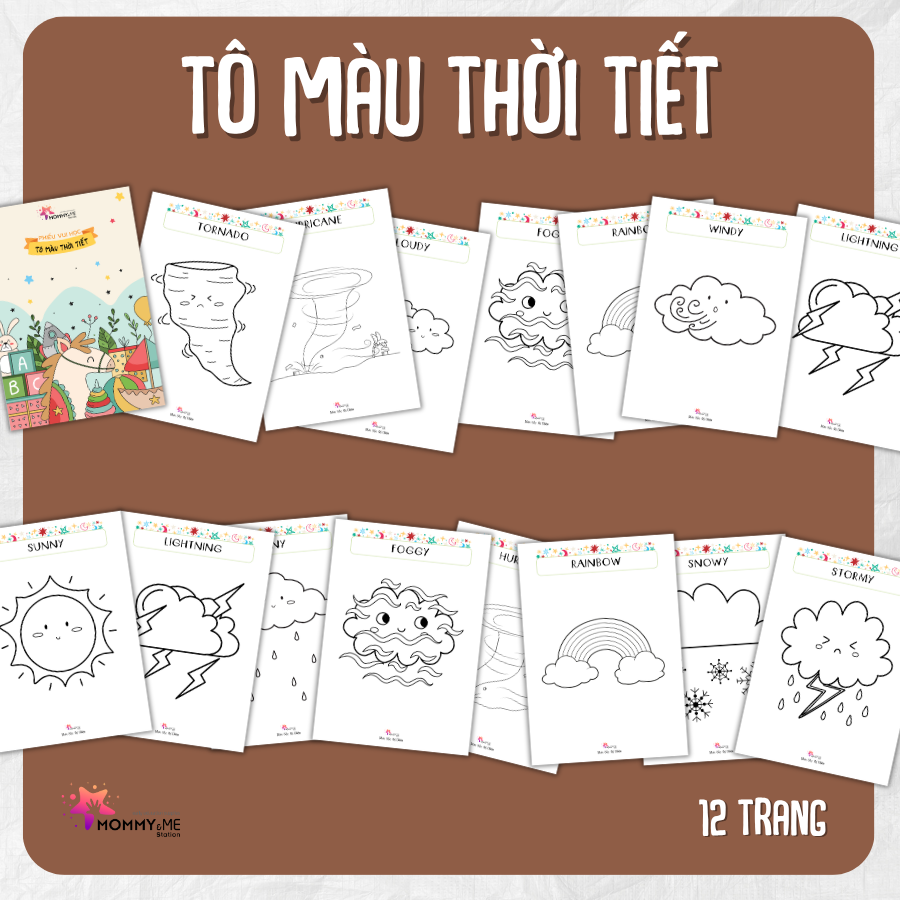 Phiếu bài tập (Worksheet) Tô màu – Thời tiết | Sáng tạo nghệ thuật cho bé độ tuổi 2-6 | Download PDF | tô màu Phiếu bài tập (Worksheet) Tô màu – Thời tiết | Sáng tạo nghệ thuật cho bé độ tuổi 2-6 | Download PDF | tô màu
