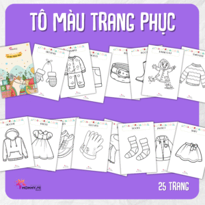 Phiếu bài tập (Worksheet) Tô màu – Trang Phục | Sáng tạo nghệ thuật cho bé độ tuổi 2-6 | Download PDF | tô màu