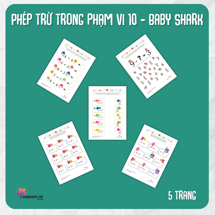 Tải về (FILE MỀM) Phiếu bài tập (Worksheet) Baby Shark – Phép trừ trong phạm vi 10 | Toán Học cho bé độ tuổi 4-7 | Download PDF | tô màu Tải về (FILE MỀM) Phiếu bài tập (Worksheet) Baby Shark – Phép trừ trong phạm vi 10 | Toán Học cho bé độ tuổi 4-7 | Download PDF | tô màu