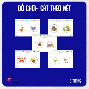 Tải về (FILE MỀM) Phiếu bài tập (Worksheet) Động vật – Cắt theo nét | Logic & Nhận thức cho bé độ tuổi 3-6 | Download PDF | tô màu