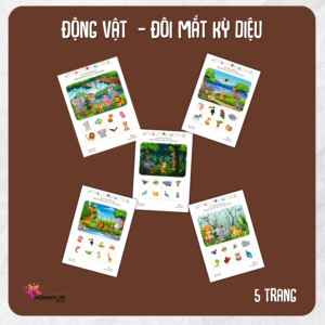 Tải về (FILE MỀM) Phiếu bài tập (Worksheet) Động vật  – Đôi mắt kỳ diệu | Sáng tạo nghệ thuật cho bé độ tuổi 3-6 | Download PDF | tô màu