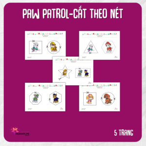 Tải về (FILE MỀM) Phiếu bài tập (Worksheet) Paw Patrol – Cắt theo nét | Sáng tạo nghệ thuật cho bé độ tuổi 3-6 | Download PDF | tô màu