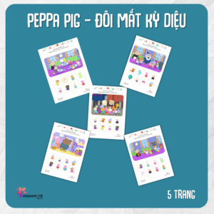 Tải về (FILE MỀM) Phiếu bài tập (Worksheet) Peppa Pig – Đôi mắt kỳ diệu | Logic & Nhận thức cho bé độ tuổi 3-6 | Download PDF | tô màu